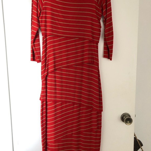 Anthropologie Striped Red Maxi Dress - Picture 3 of 3